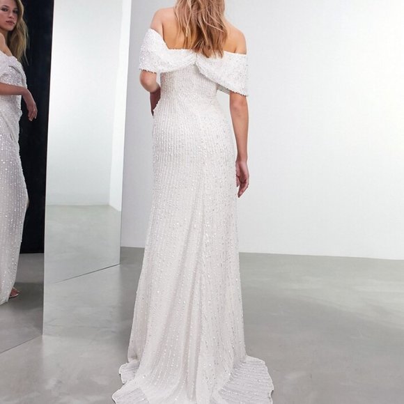 ASOS EDITION Cecilia bardot sequin embellished wedding dress - Picture 2 of 4